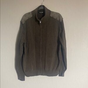 Men's Army Green Solaris Zipper Cardigan Sweater Size XXL